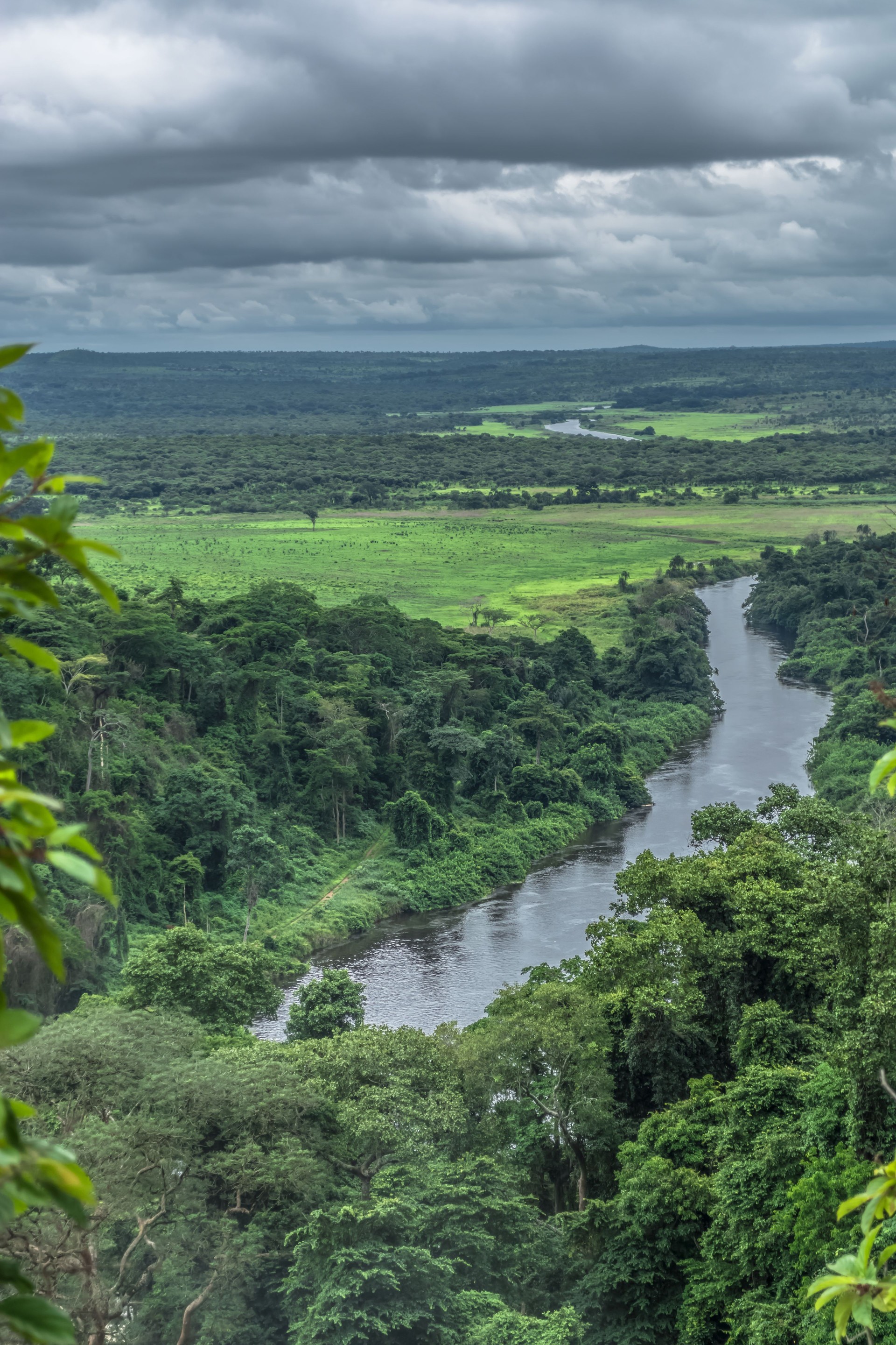 View of the Lucala river, with tropical plains